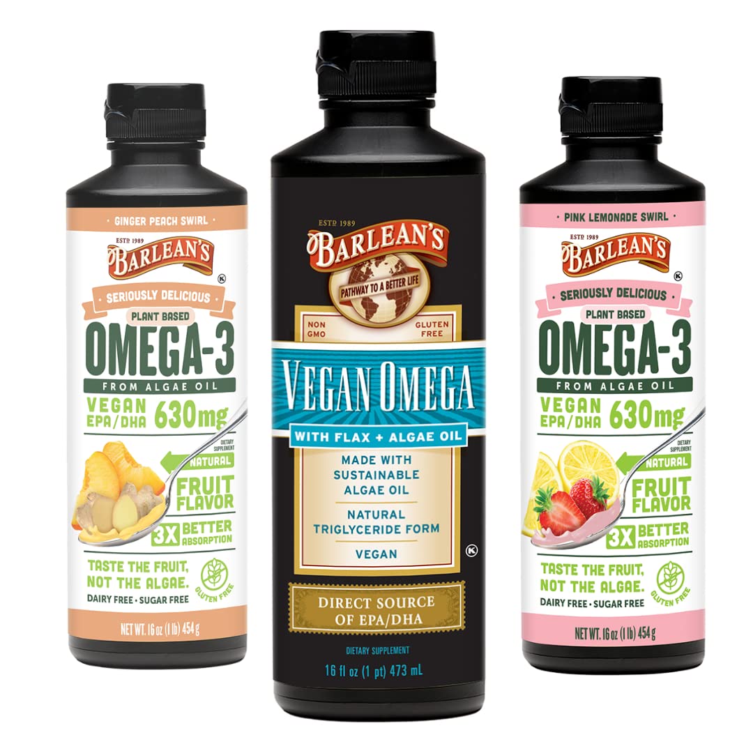 Barlean's Algae Plant Based Oil Blend Bundle