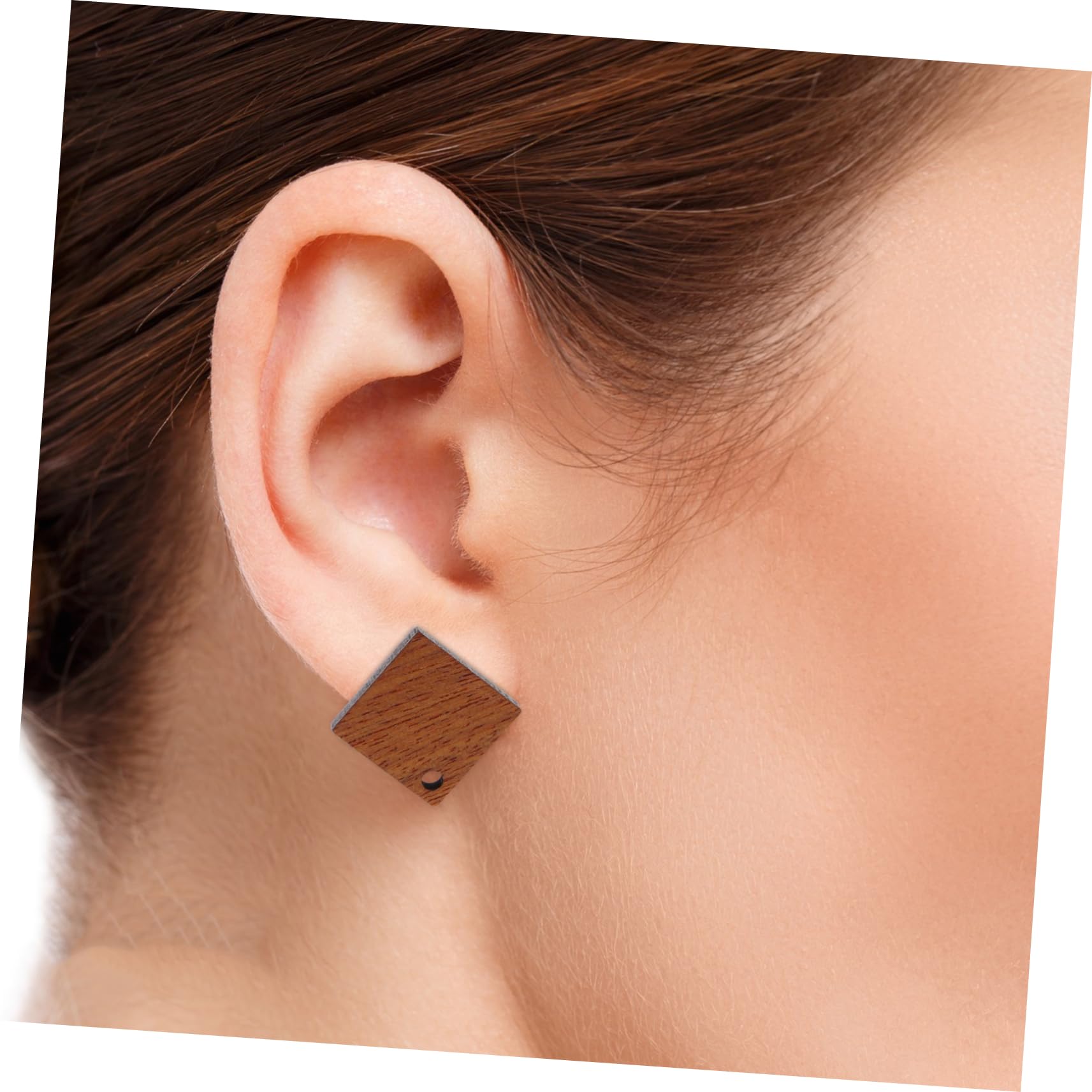 Lurrose 60stücke Holz Ohrstecker Bastelmaterial Für Kreative Ohrringe Geometrische Form Leicht Und Tragbar Für Schmuckgestaltung Und Personalisierte