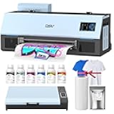 DSV A3 Plus XP600 DTF Printer with Oven, High-Speed Print Compared to L1800,4.5” LED Multi-Function Touch Screen, White Circulation&Automatic Cleaning, 2-Year Free Ink