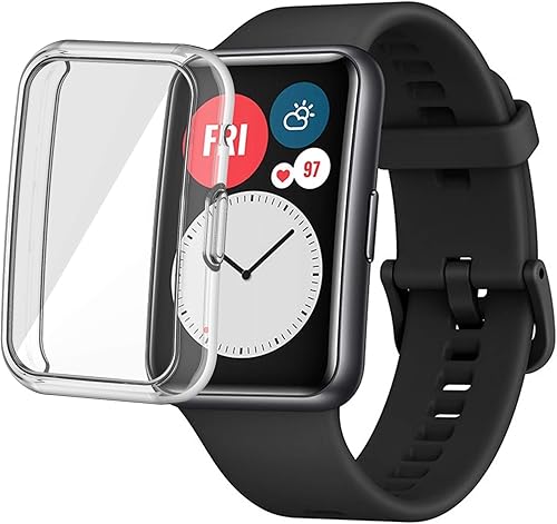 Miniatura 4 de ECSEM - Funda protectora de pantalla compatible con Huawei Watch Fit, ultrafina y suave, cubierta completa, accesorios de reloj inteligente para