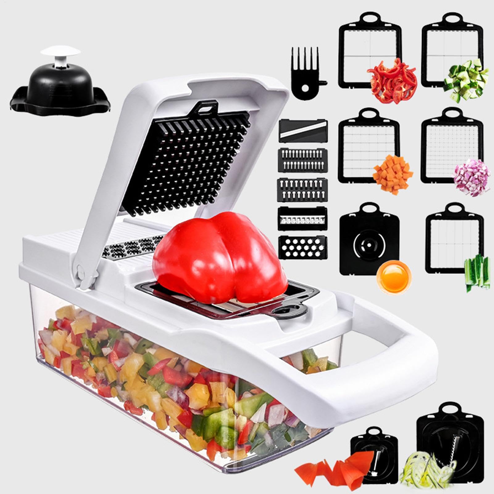 Tagliaverdure multifunzione, tagliaverdure da cucina - Tritatutto manuale
