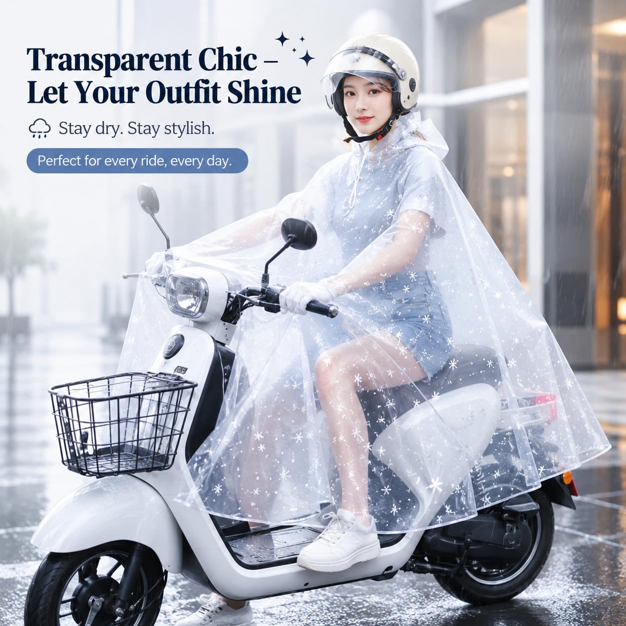 Chubasquero Transparente para Ciclismo para Mujer, Cuerpo Completo, PVC, Ligero, Portátil, Impermeable, para Bicicleta Eléctrica, Scooter, Bicicleta Eléctrica