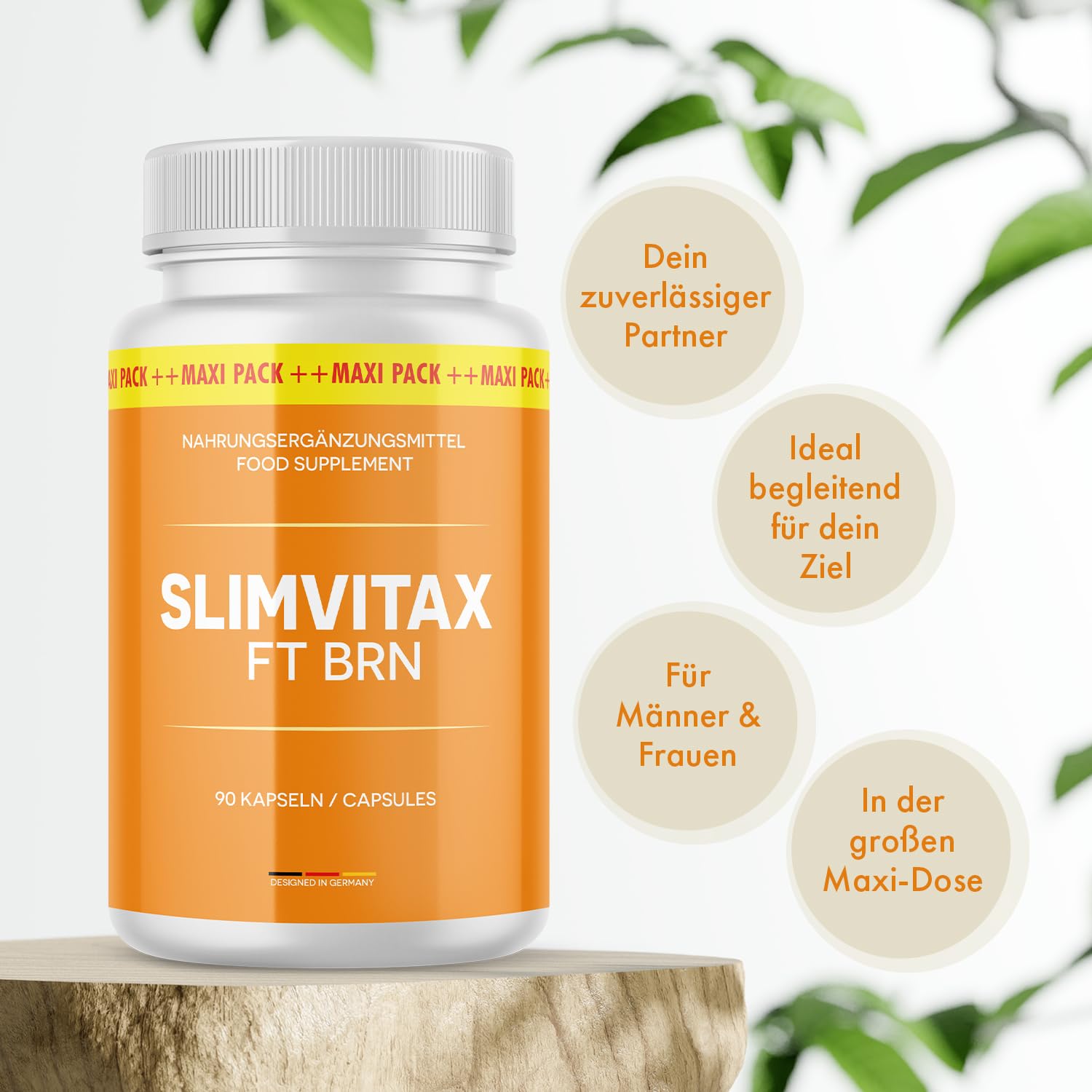 Slimvitax FT BRN Kapseln | Für Männer & Frauen | Im Maxi - Pack 90 Kapseln