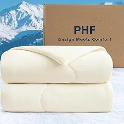 PHF Edredom refrescante tamanho queen, cobertor respirável para pessoas que dormem quentes, tecnologia EcoCozy Q-Max>0,45 Edredom macio leve de verão para suores noturnos para manter fresco, 228,6 cm