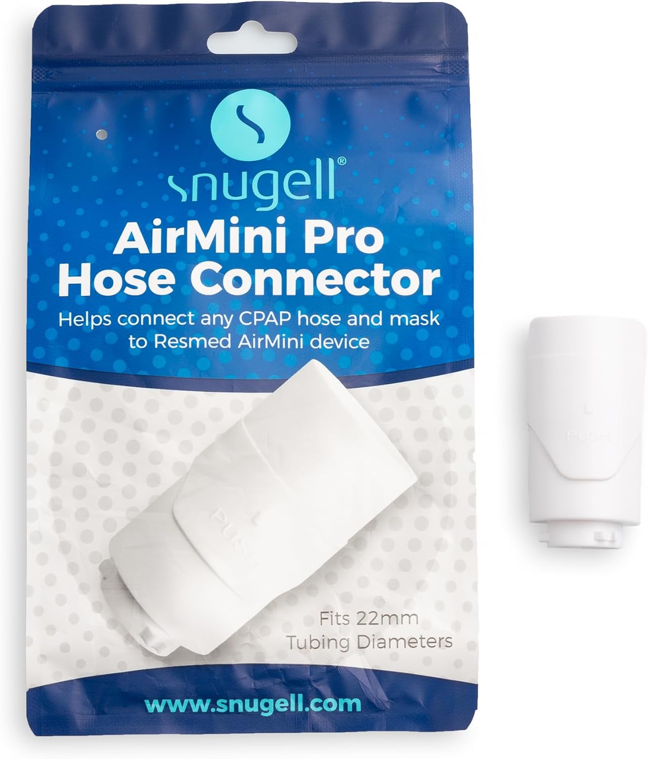 Snugell AirMini Pro Hose Connector – Compatible with AirMini Original Hose and Any 22mm CPAP Nasal or Full Face Mask – Travel-Friendly Adapter for AirMini Tubing – Durable and Easy to Use Snugell AirMini Pro Hose Connector – Compatible with AirMini Original Hose and Any 22mm CPAP Nasal or Full Face Mask – Travel-Friendly Adapter for AirMini Tubing – Durable and Easy to Use