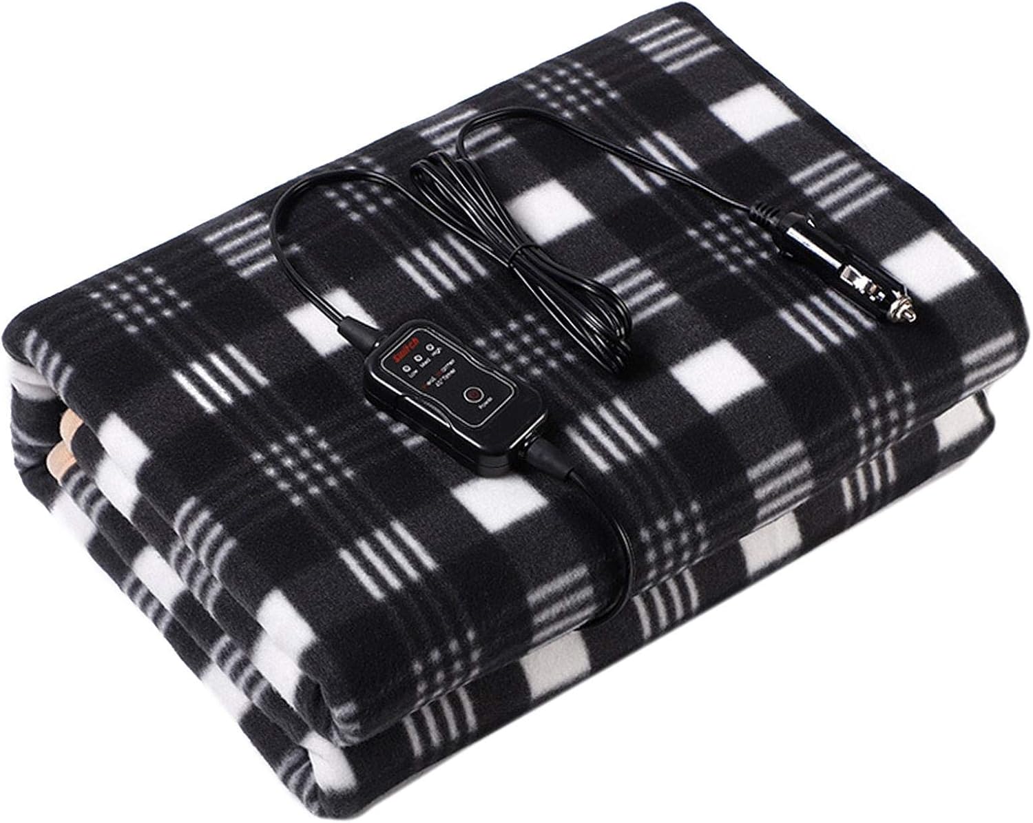 Electric Car Blanket,12V Polar Fleece Blanket Heated Blanket for Car Trucks Winter Cold Weather Heated Car Blanket, 110X145cm