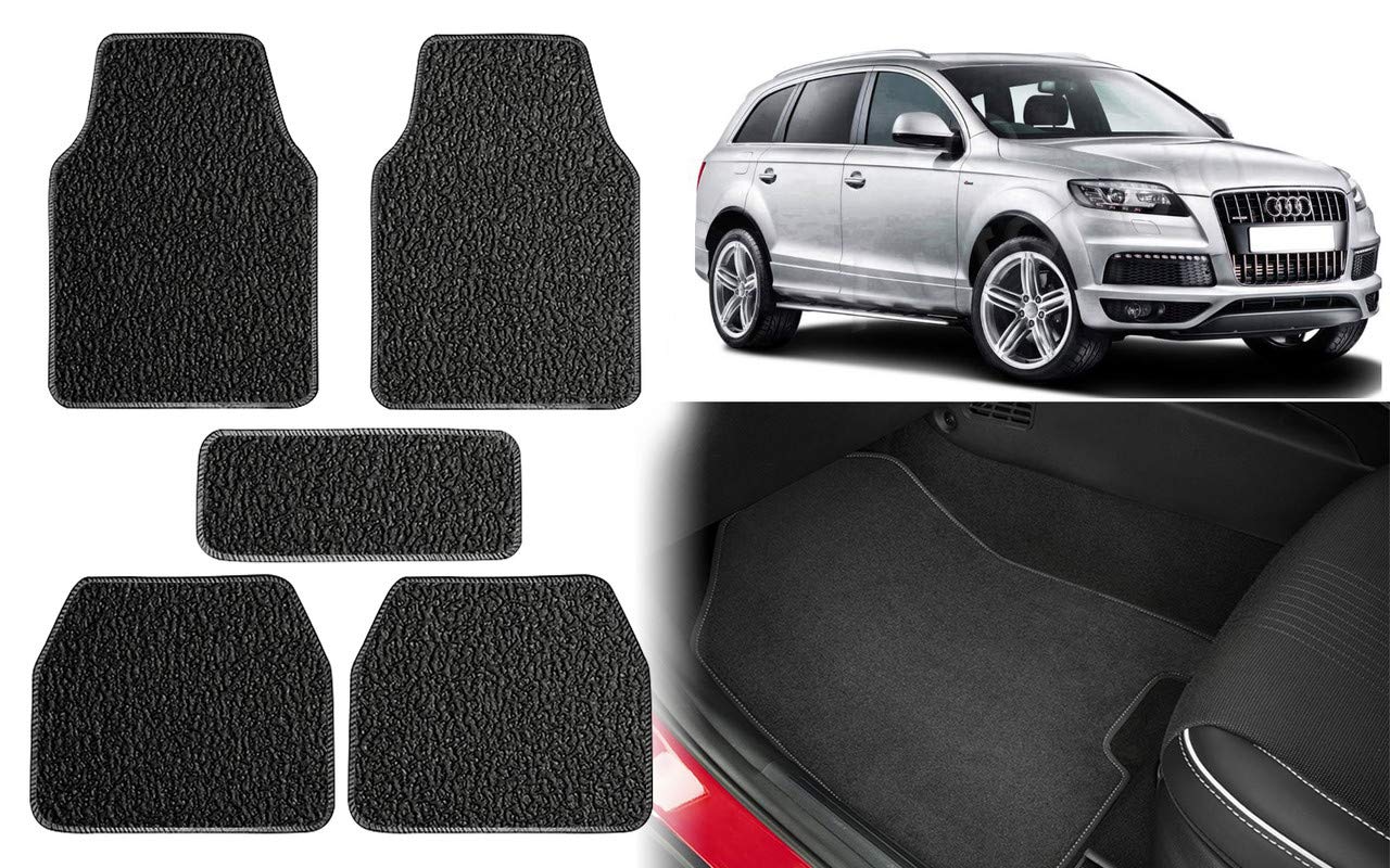 Set of 5 Pcs Black Carpet Floor Car Mats for Audi Q7