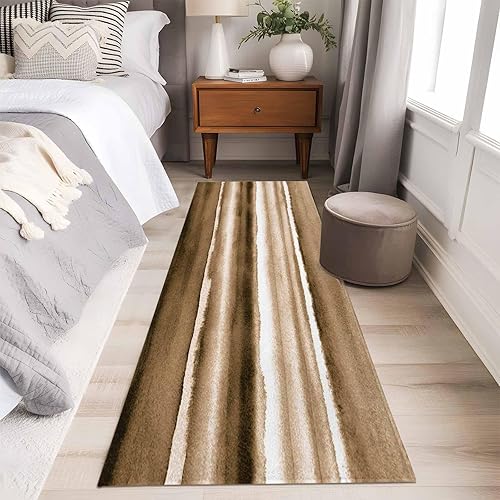 Miniatura 25 de 3x5 Rugs for Bedroom, Blue Stripes Non Slip Living Room Kitchen Bathroom Rugs, Watercolor Retro Ombre Abstract Tie Dye Art Washable Area Rug for