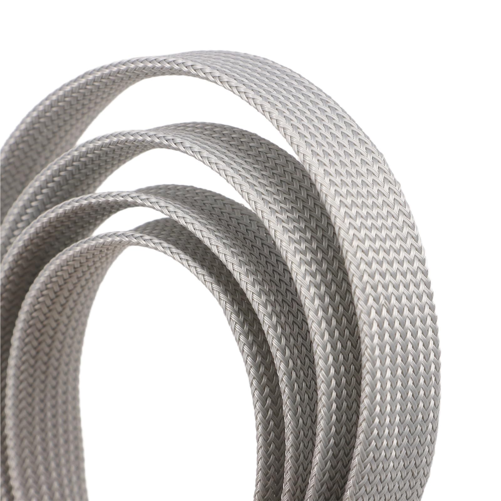 Guaina Cavi Guaina intrecciata isolata Manicotto stretto espandibile for cavi da 2 mm - 50 Tubo guaina in rete in nylon ignifugo(Grey,30.0mm,15 Meters)