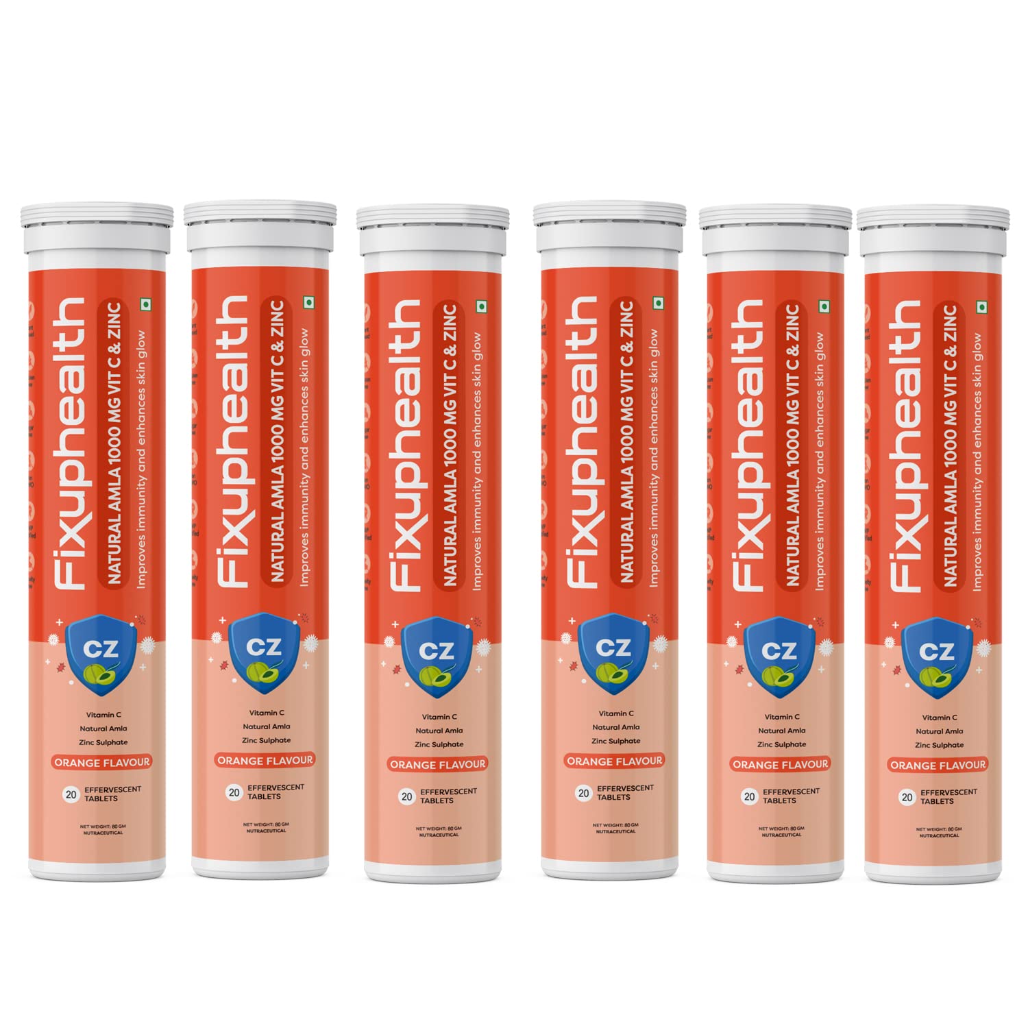 Fixuphealth Natural Amla 1000mg Vitamin C and Zinc Effervescent Tablets Orange Flavour Pack of 6 20 tablets each pack Useful for Immune Boost Antioxidant maintian physical and mental health (B0BFG37P6N) Amazon Price History, Amazon Price Tracker
