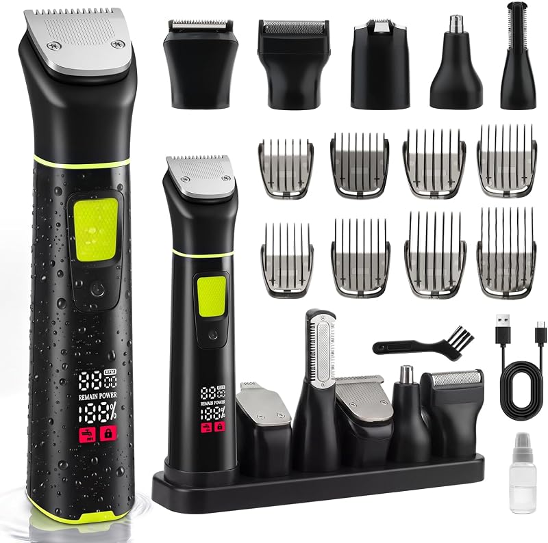 Manscape Body & Beard Trimmer for Men,All-in 1 Grooming Kit | Professional Manscape Trimmer,Multifunctional Mens Grooming Kit,Wet/Dry,No Nick,IPX6 Waterproof,Charges Via Type-C Dock