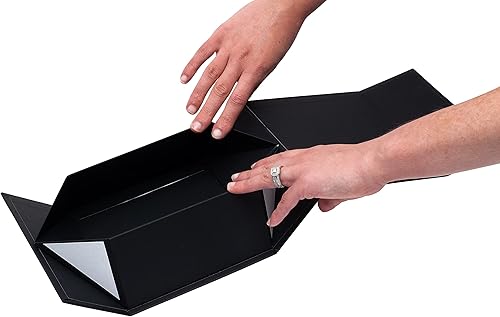Miniatura 9 de Cajas de regalo negras  Paquete de 15 pequeñas cajas de regalo plegables de lujo con tapa magnética para envolver regalos, ropa, Navidad,