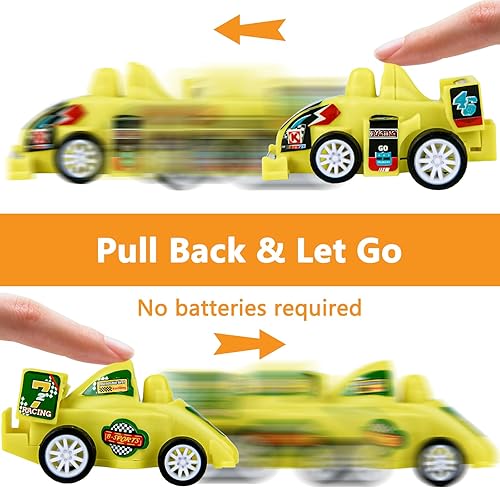 Miniatura 3 de Timy Paquete de 8 autos de juguete para niños, mini autos de juguete de carreras fundidos a presión para niños pequeños, juguetes de fricción,