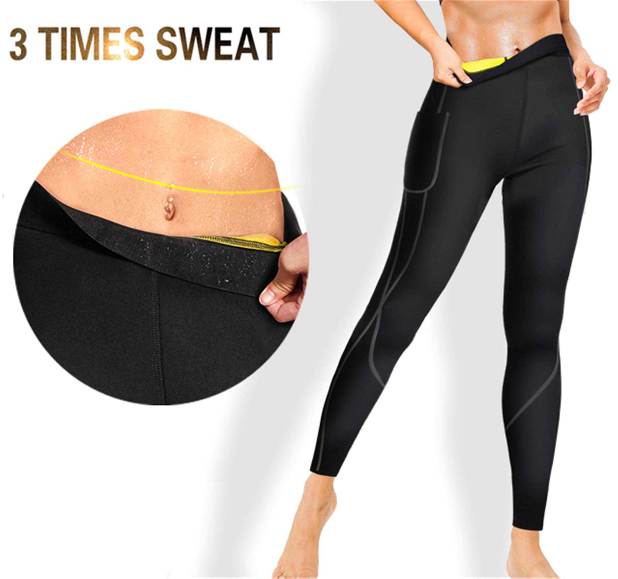 CHUMIAN Pantaloni di Perdita di Peso Pantaloni Sauna Neoprene Donna Termici Dimagrante Leggings Hot Thermo Sauna Sudore Shaper per Fitness