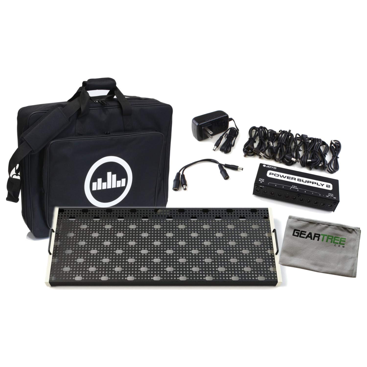 Temple Audio Duo 34 Vintage White Pedalboard w/Soft Case, Cloth and Power Supply