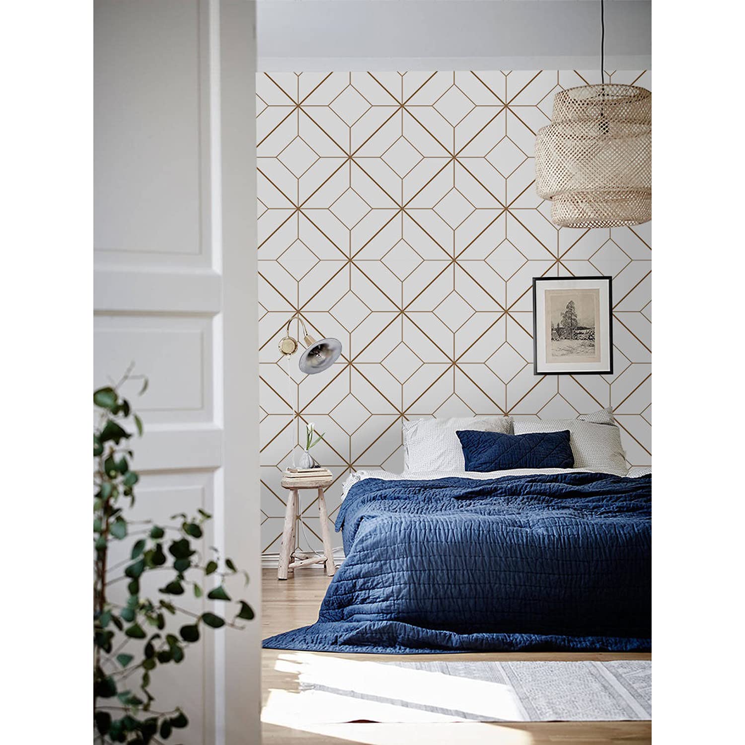 Papier peint latex 152x104cm photo géométrique décorative muralo mural salon cuisine