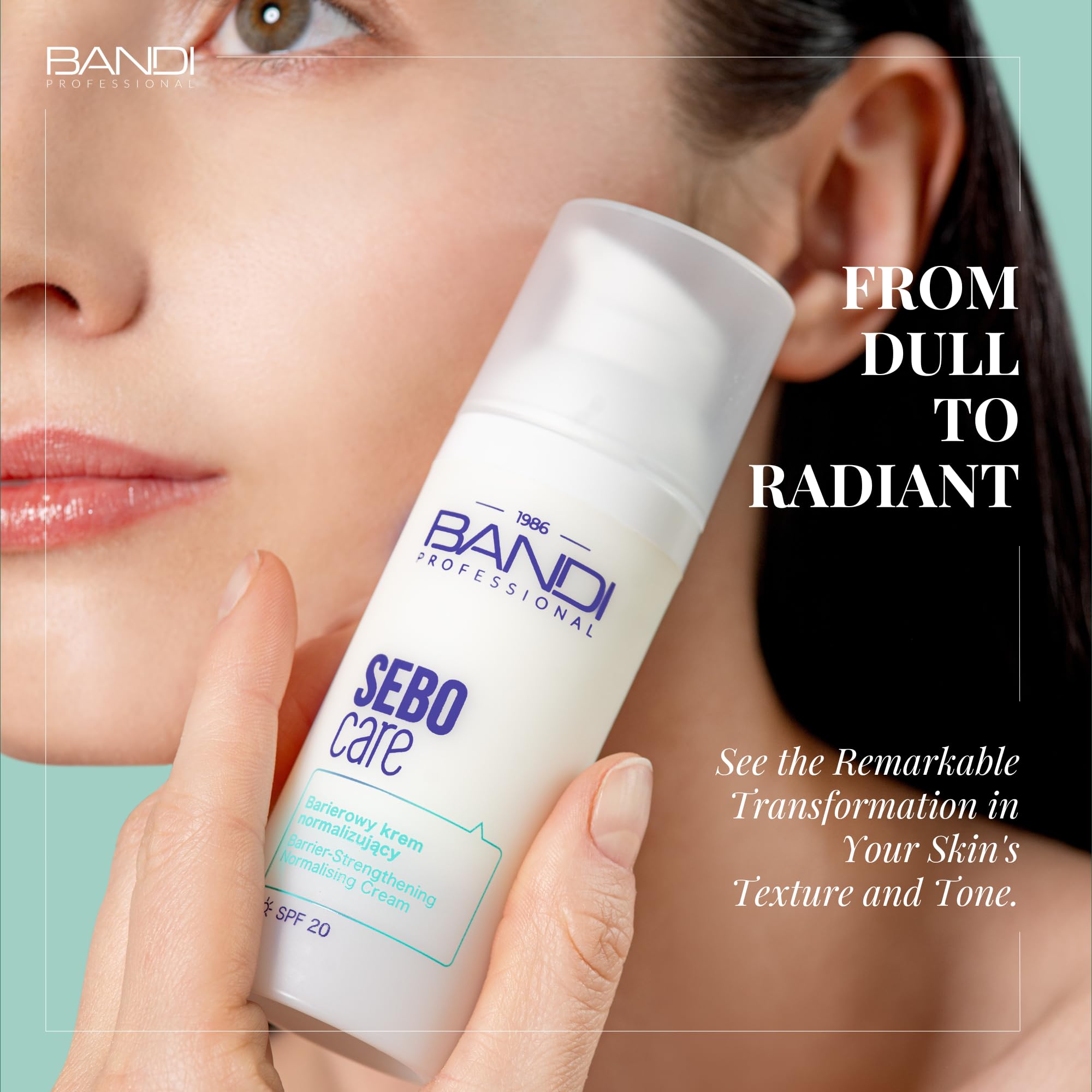 BANDI SEBO CARE Barierowy krem normalizujący SPF 20 | ochronny krem nawilżający| nawilżenie, matowienie i codzienna ochrona UV | niacynamid + fermenty