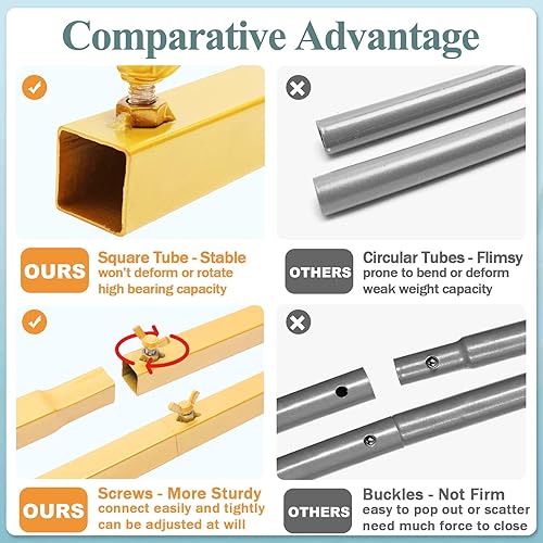Miniatura 7 de Arcos de boda dorados de 6.6 x 5.2 pies para ceremonia, kit de soporte de arco de globos de metal rectangular para jardín, marco de arco cuadrado