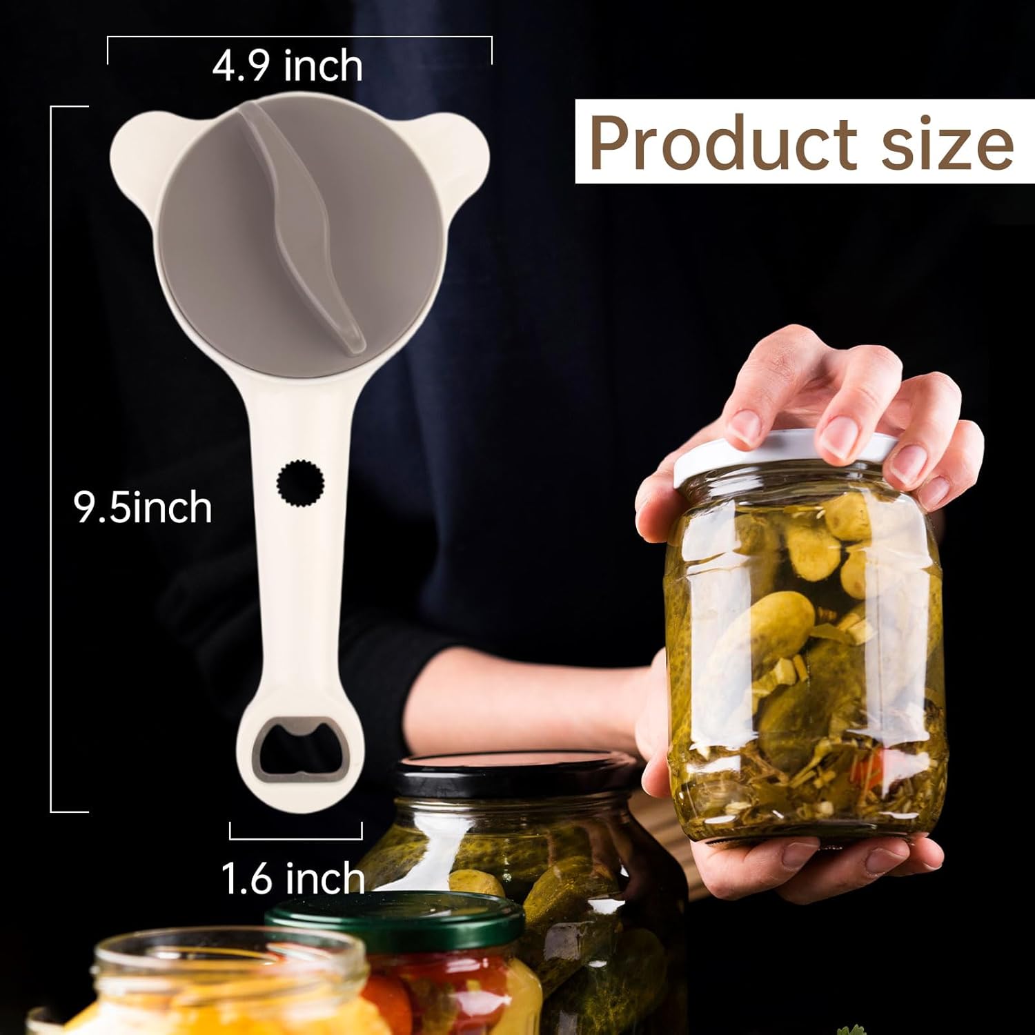 Adjustable Gripper Opener for Jars and Bottles, Strain-Free Jar Opener, Bottle Opener Multi-Functional - Image 2