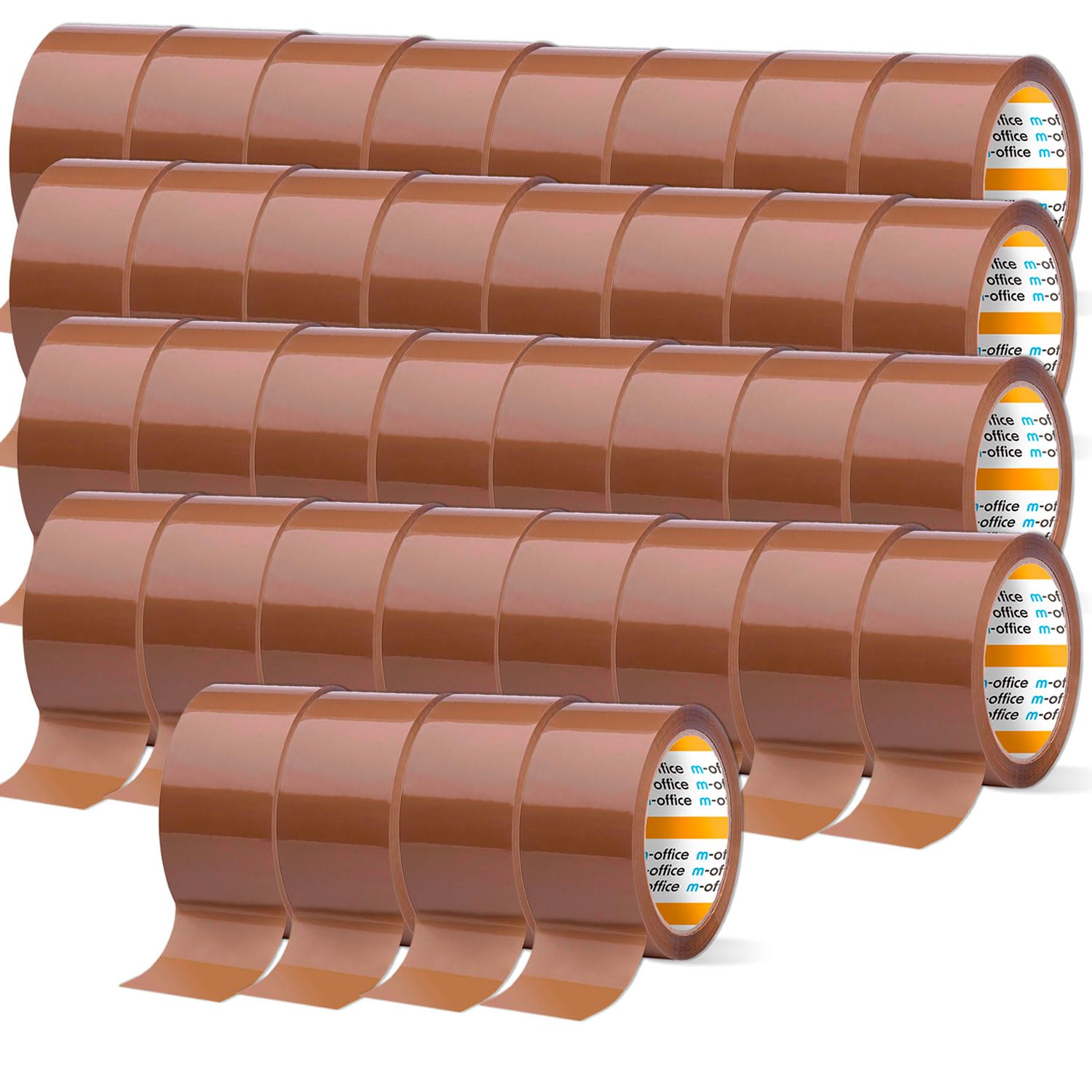 m-office Nastro Adesivo, Nastro Adesivo Marrone da Imballaggio, Rotolo di Nastro per Scatole da Imballaggio, Spedizioni, Traslochi e Artigianato, Sigillo Sicuro e Resistente (36 unità, 36mmx120m)