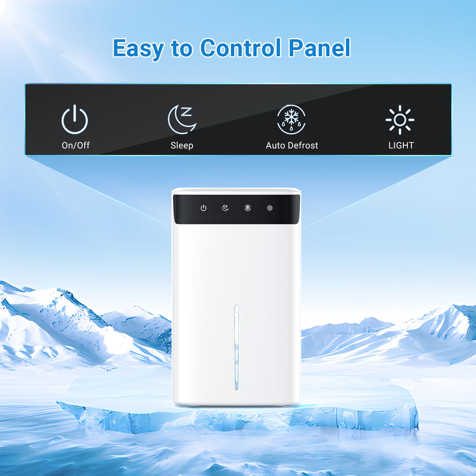 Dehumidifiers For Home, 2 Speeds + 2 Modes, Auto-Defrost Auto-Off, 48-Hour Timer, Electric Energy Efficient, 1800ML Water Tank, 7-Color Light