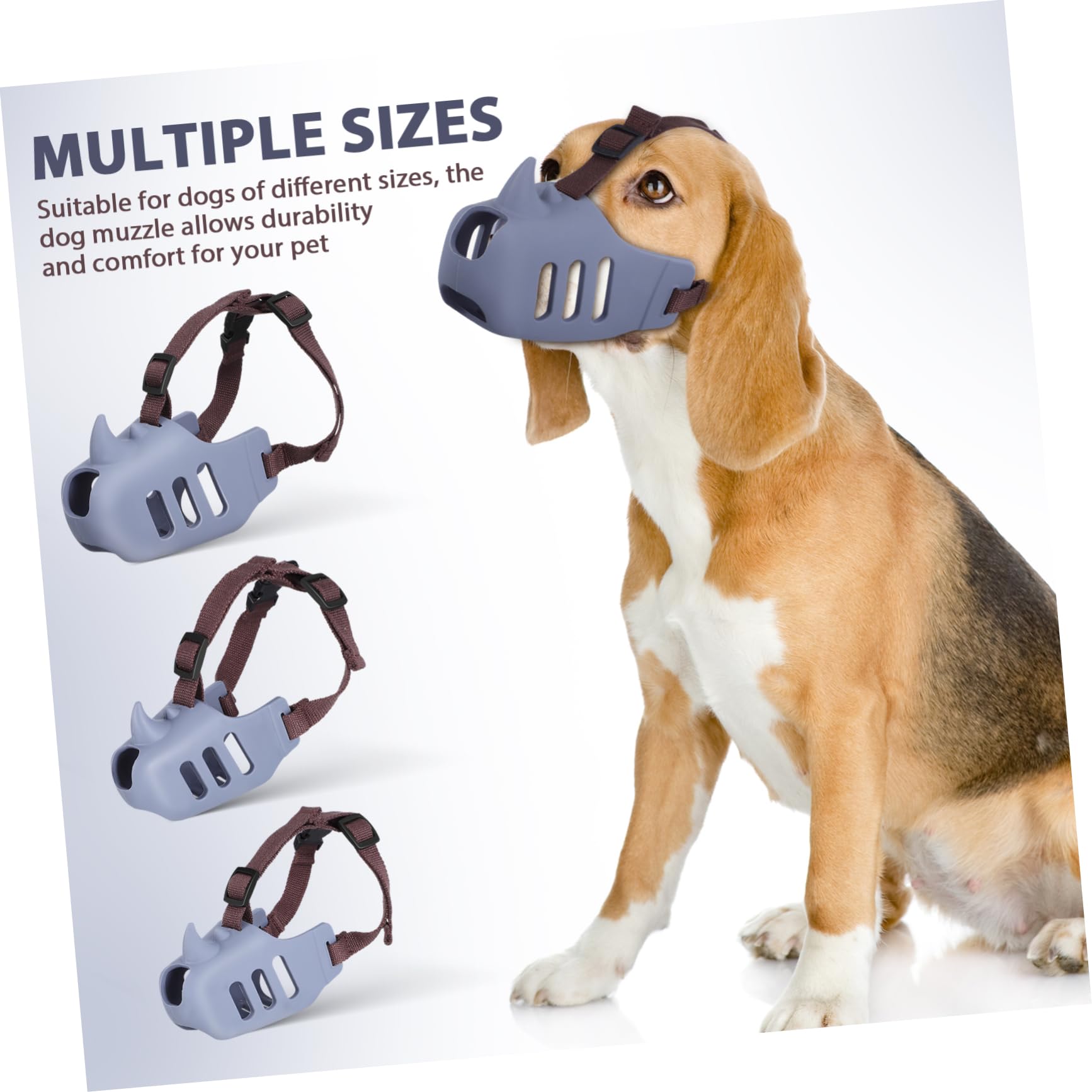 Mipcase 3 Piezas Bozal para Perro Antiladridos Ajustable para Jaulas Prevención de Mordeduras Protector Bucal Bozal para Perros Pequeños para Mascotas Pequeñas