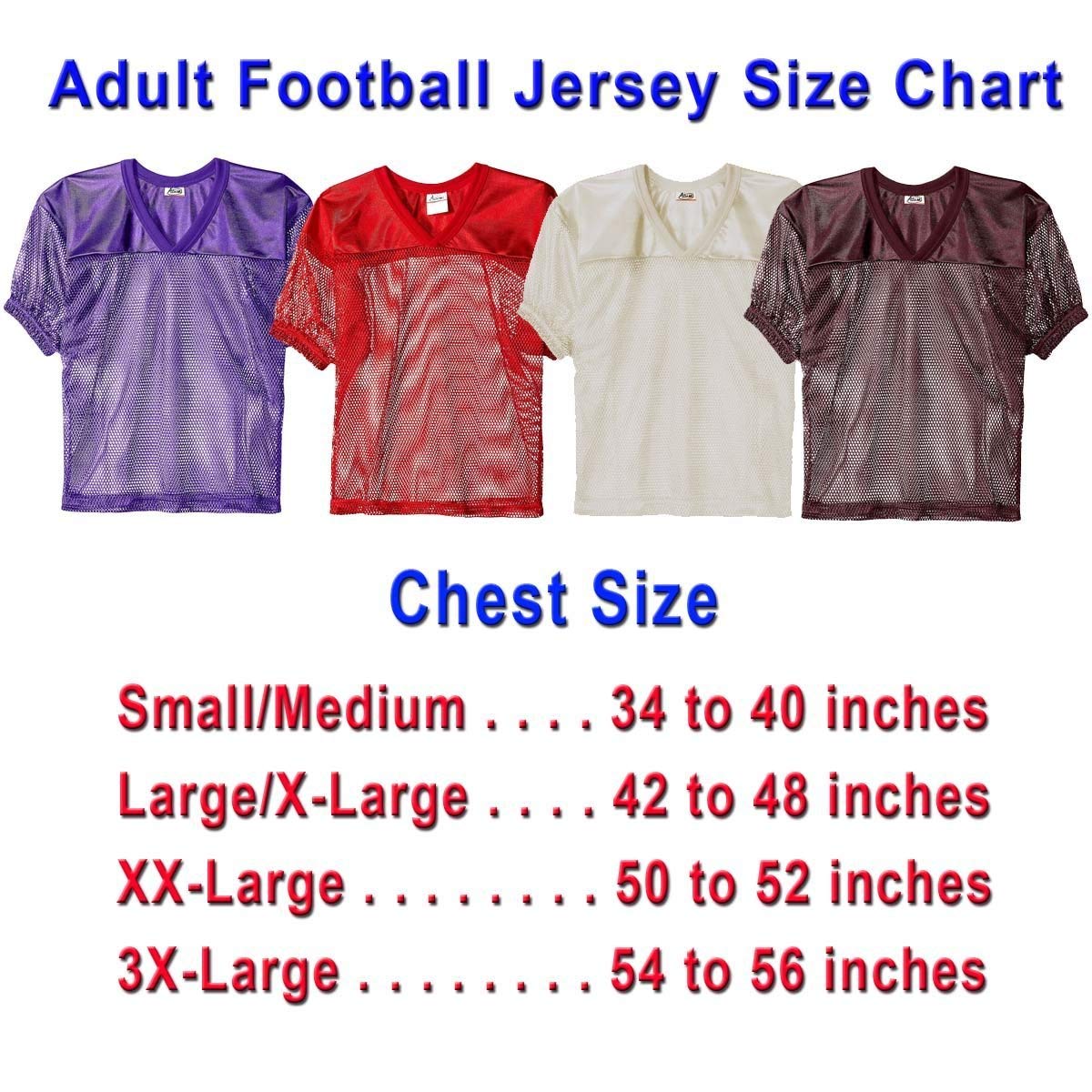 Adams Adult Football Jerseys, Porthole Mesh Practice Jersey with