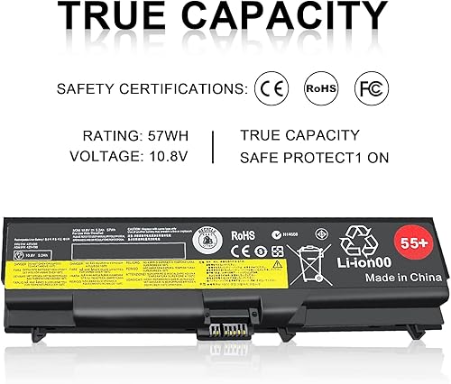 Miniatura 5 de TSKYBEAR Nueva batería para portátil compatible con Lenovo ThinkPad T410 T510 T520 W510 W520 L412 L420 L512 SL410 SL510 50+ batería compatible con