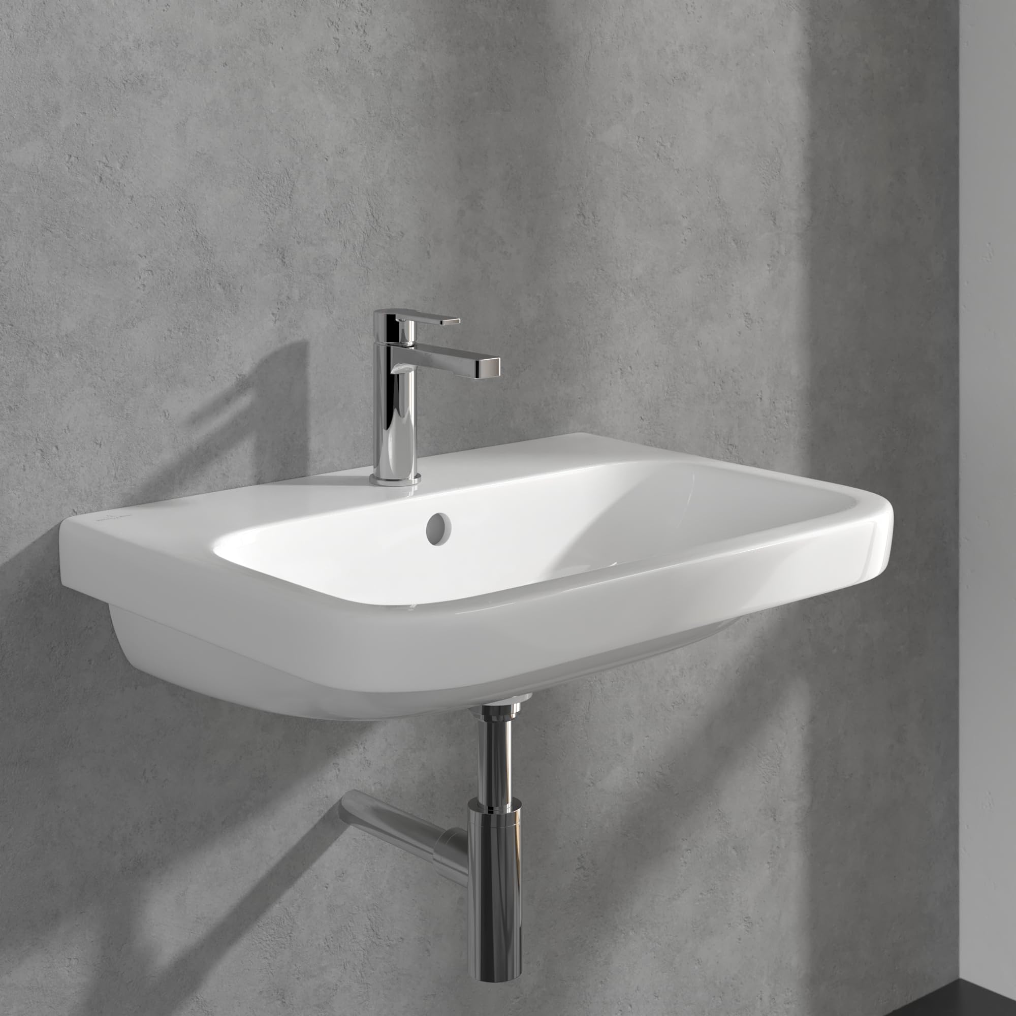 Villeroy & Boch Architectura - Grifo para lavabo (con barra de tracción y cartucho de cerámica, ahorro de agua, altura de caño 111 mm, cuadrado, cromado)