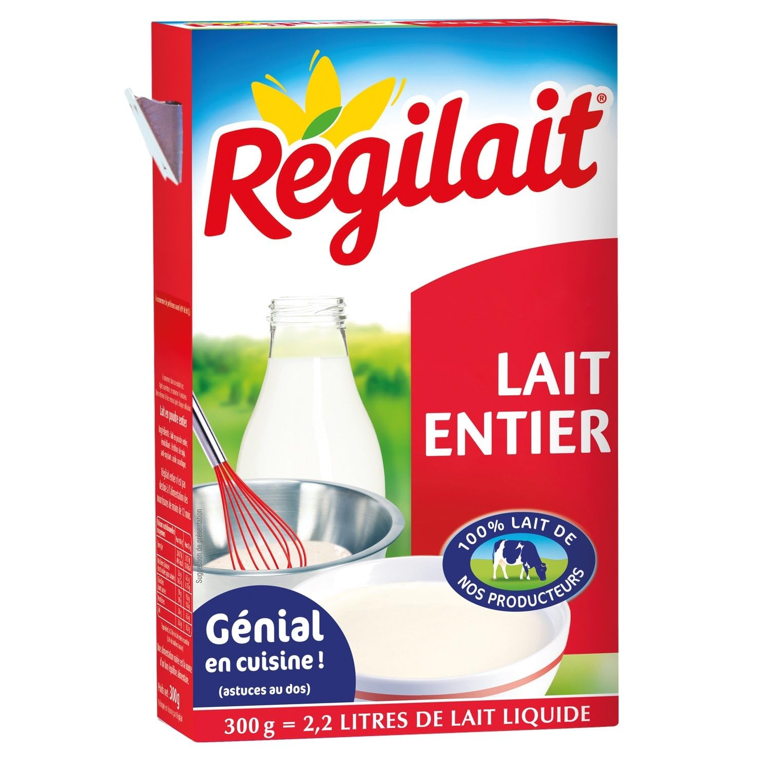 REGILAIT – Lait en Poudre Entier, Texture Onctueuse et Saveur Riche, Boîte Pratique 300g - Le lot de 4