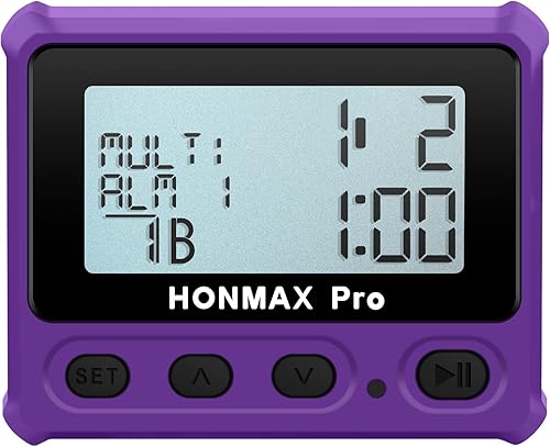 Miniatura 10 de Temporizador de intervalo profesional 8100 y cronómetro, luz de fondo, carga USB-C, reloj, negro