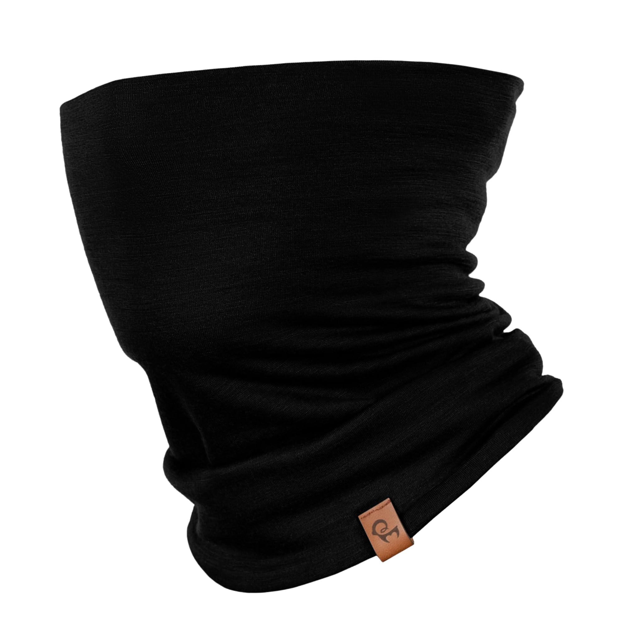 menique Neck Gaiter - Double Layer 100% Merino Wool Ski Snoods for Men & Women, Thermal Neck Warmer, Windproof Neck Scarf Tube, Face Covering Mask for Motorbike Skiing Running Cycling (Black)