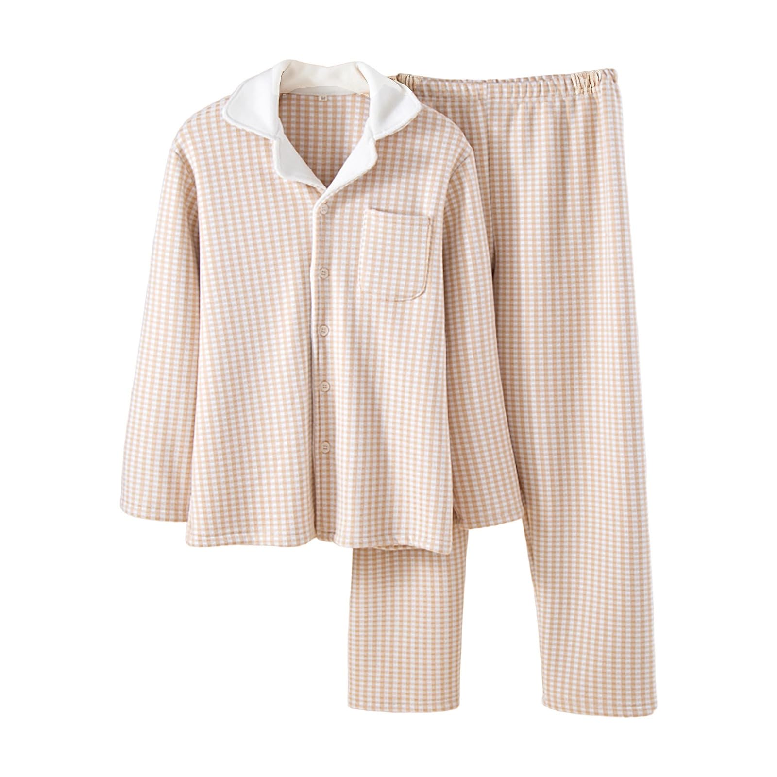 Pijama de Franela térmica Invierno para Hombre, Forro Polar cálido, Ropa de Dormir acogedora, Conjunto de Camisa y pantalón, Atuendo para Dormir cómodo