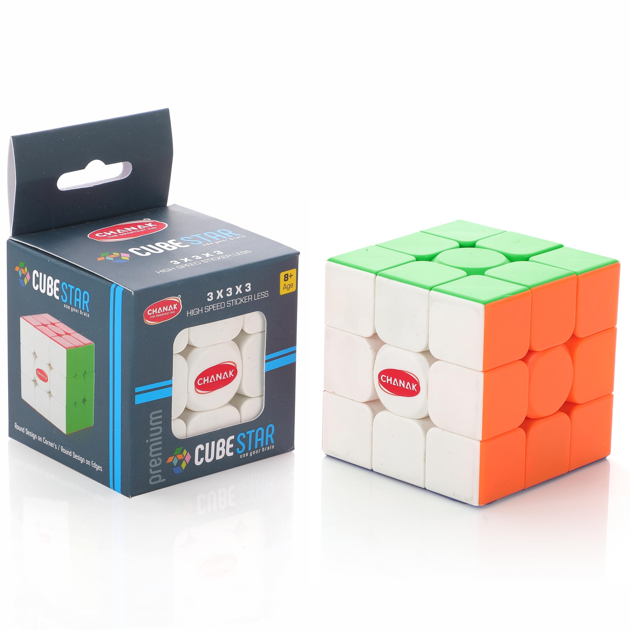 Chanak 3x3 Cube for Kids, Speed Cube Puzzle for Kids & Adults, Stickerless Speed Cube for Kids Above 6 Years, BIS Approved (3X3 Cube).