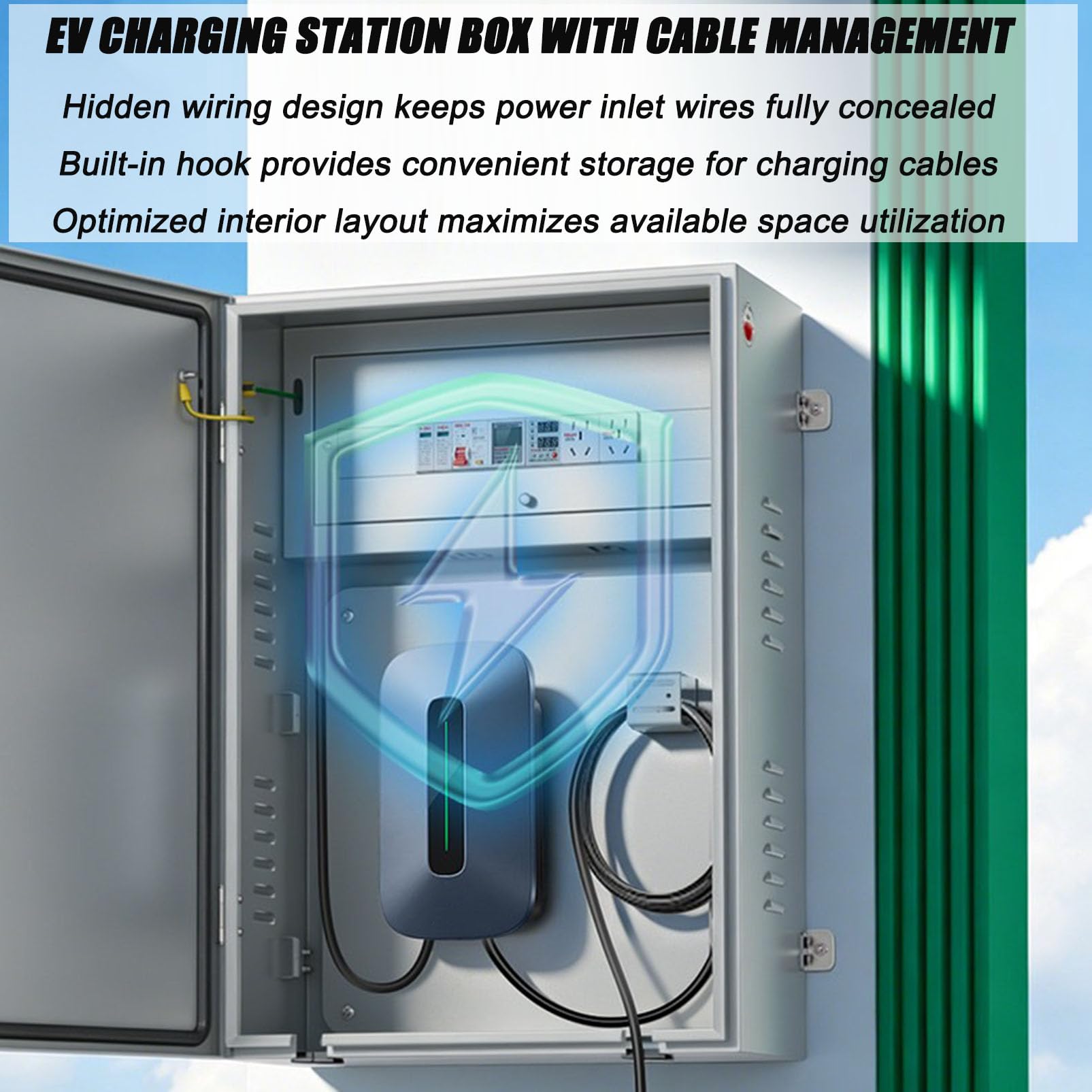 Boîte de Protection Chargeur EV Extérieure, Coffre de Station de Charge