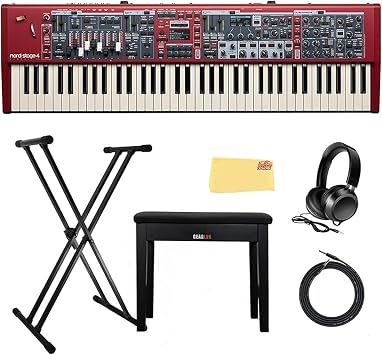 Nord Stage 4 Compact 73-Key Stage Keyboard Bundle with Keyboard Stand, Furniture Bench, Headphones, Cable, and Austin Bazaar Polishing Cloth