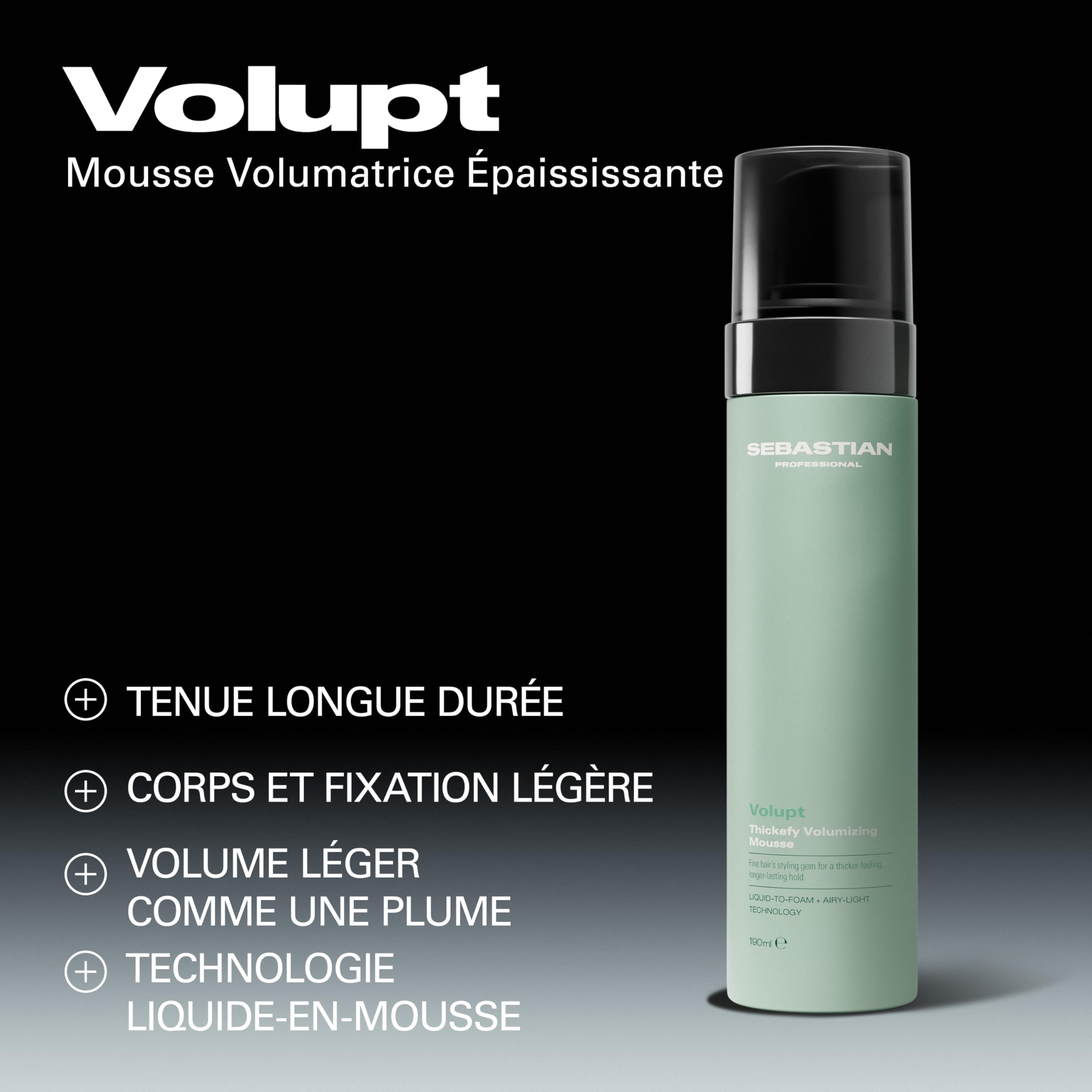 Sebastian Professional Volupt – Gel coiffant spray volumateur, apporte texture, tenue et volume aérien sans effet carton