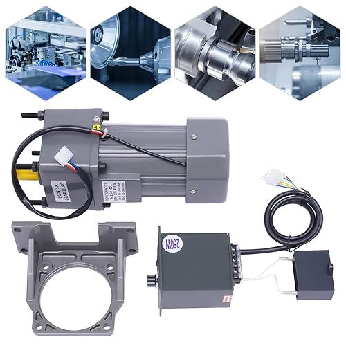 Miniatura 227 de Motor reductor de engranajes variable ajustable de 250W 10K AC110V 135RPM con controlador de velocidad para la industria