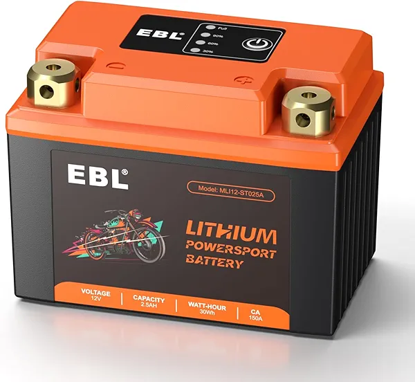YTX4L-BS/YTX5L-BS Lithium Motorcycle Battery, ATV Battery 12V 2.5AH Compatible with Scooter, Snowmobile, Jet Ski, Scooter, PWC & More