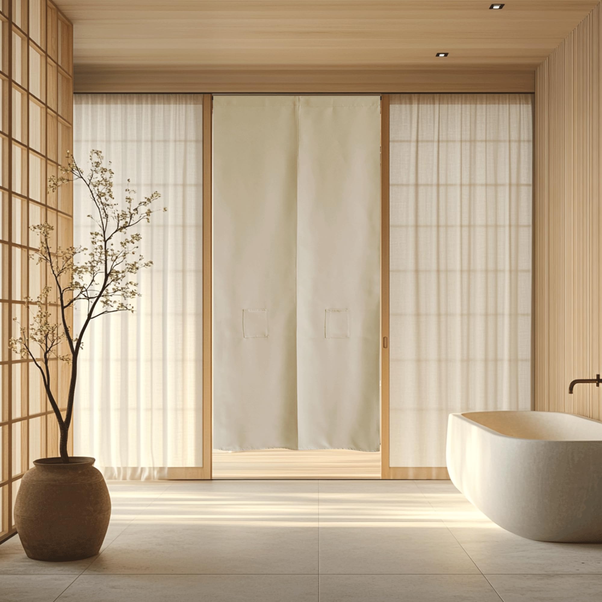 Amazon.co.jp: PONY DANCE 遮光 ロング のれん 暖簾 おしゃれ 断熱