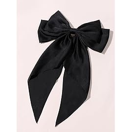 SUSULU Black Ribbon Bow Hair Clips with Long-Tail - Party Hairpins and Accessories for Women and Girls, 2pcs