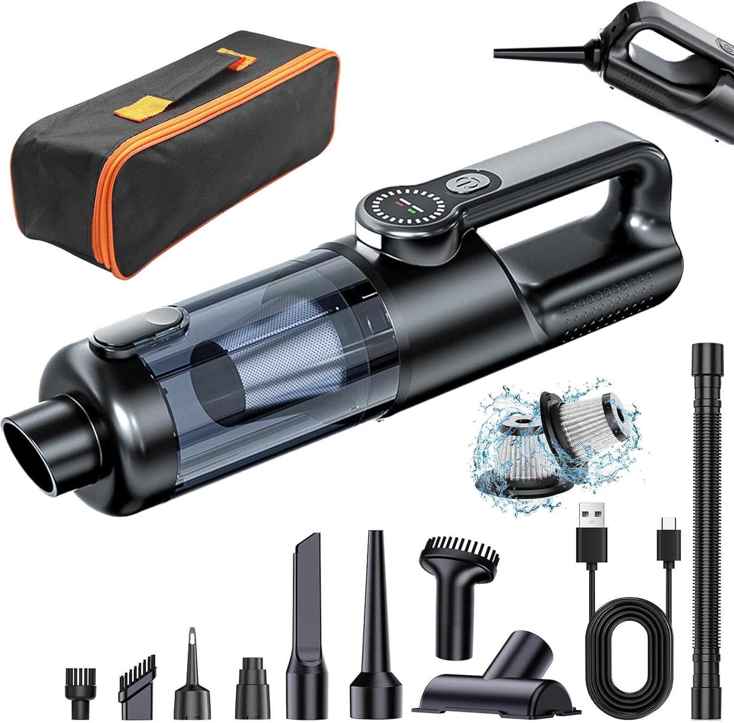 Car Vacuum Portable Cordless: 18000PA DC Brushless Motor Handheld Vacuum
