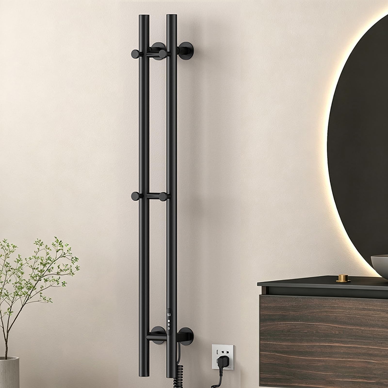 Termoarredo Elettrico Scaldasalviette Riscaldato-Black||120*12cm-B