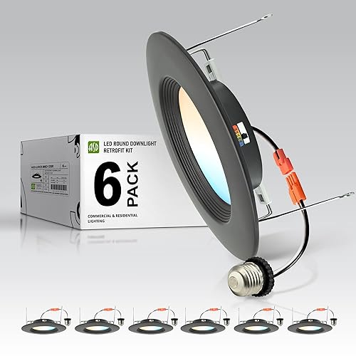 6 Inch Retrofit LED Recessed Lighting | Metal Trim Bronze