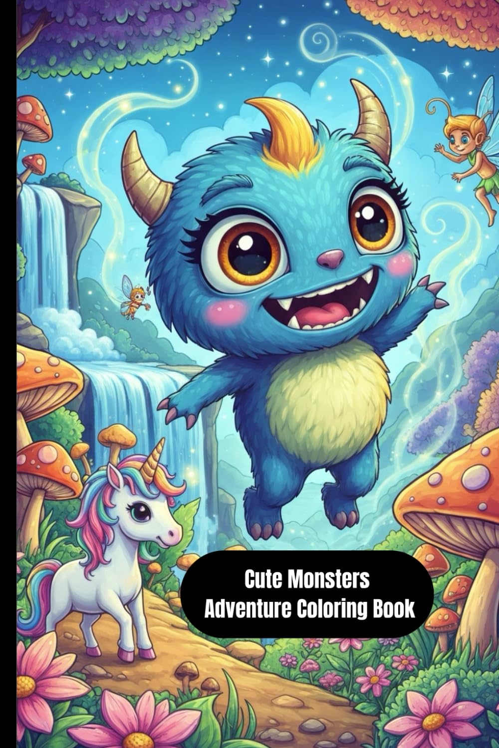 Cute Monsters Adventure Coloring Book: Fun & Friendly Story Coloring Pages for Kids | Big Cute Cartoon Monsters | Relaxing & Creative Fun