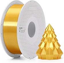 Bambu Lab Silk+PLA 3D Printer Filament 1.75mm High Gloss Finish Reinforced Interlayer Adhesive AMS Compatible with Reusable Spools 1KG, Gold