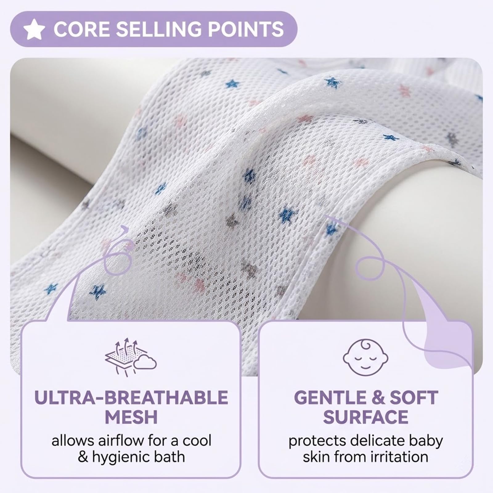 1 Pièce Coussin de Bain Ajustable Antidérapant, avec 2 Brosses à Shampooing Incluses, Tapis de Bain Réducteur de Glisse pour Bébés (6-24 Mois), Idéal comme Cadeau de Naissance