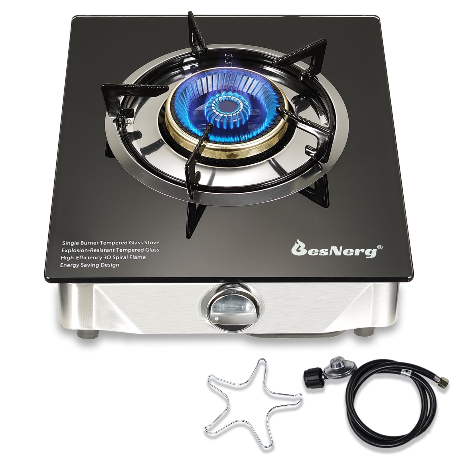 BesNerg 14,500 BTU Tempered Glass Cooktop