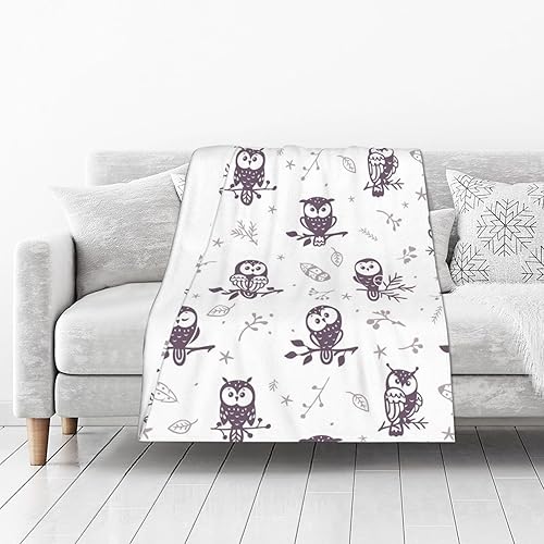Miniatura 2 de Owl Throw Blanket for Women Soft Summer Fleece Blanket Washable Travel Lightweight Blanket for Sofa Bed Couch All Season-50 x40