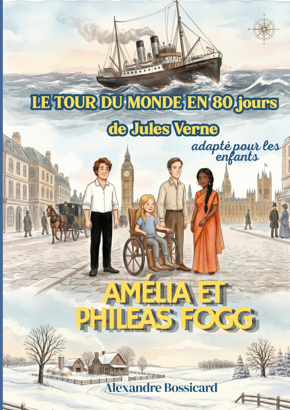 Amélia et Phileas Fogg: L'incroyable aventure autour du monde - Adaptation du livre de Jules Verne : Le Tour du monde en 80 jours - pour enfants (6 à 10 ans) (Classiques adaptés aux enfants)